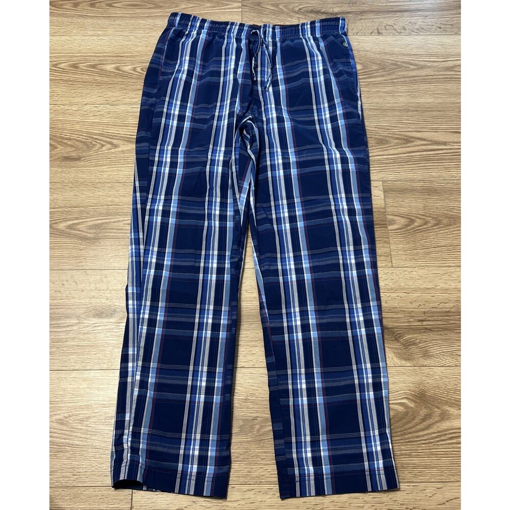 Chaps Men’s Blue Plaid Sleepwear Elastic Waist Drawstring Size Medium (A24) - Picture 3 of 6